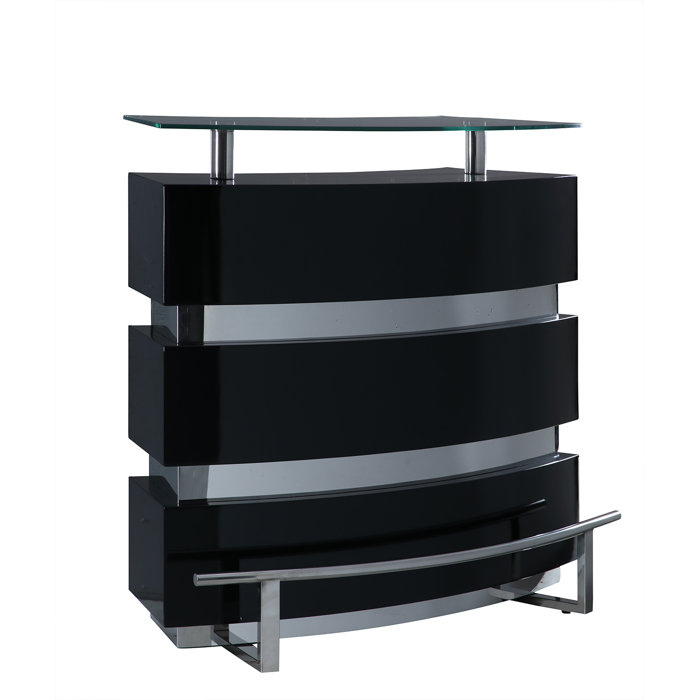 Orren Ellis Xenia Home Bar with Wine Storage & Reviews Wayfair